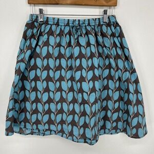 Garnet Hill Skirt Women's 4 Blue A-Line Mini Knee Length Floral